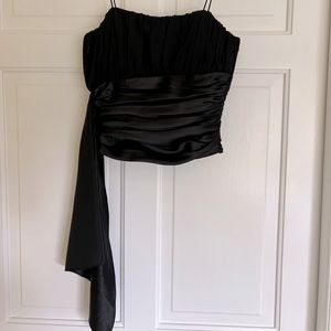 Satin & Crepe black dress top